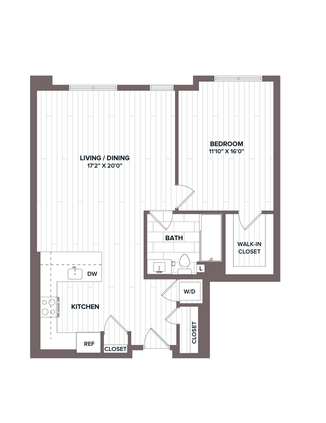 Floor Plan - 1 Bed/1 Bath - A3 Bldg C