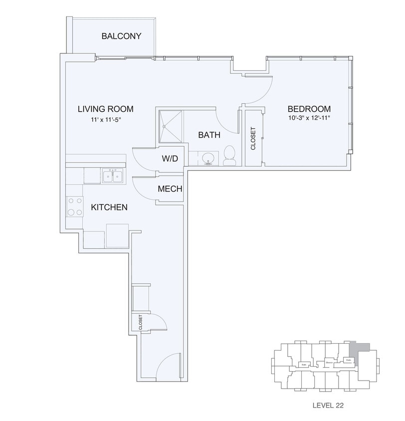 Floor Plan - 1x1 746