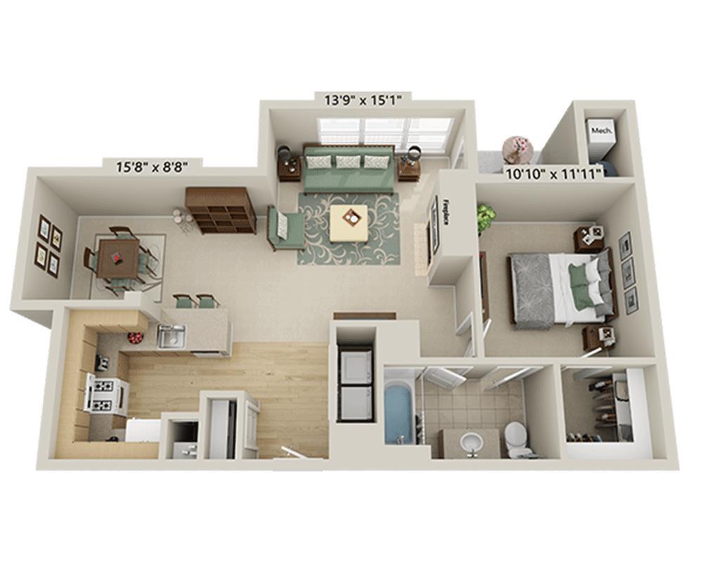 Floor Plan - One Bedroom A1G