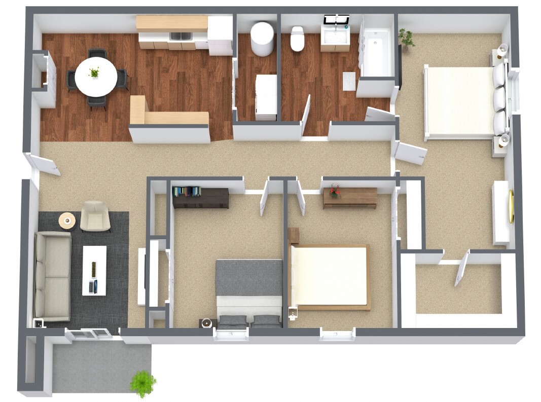 Floor Plan - 3 Bedroom 1 Bath