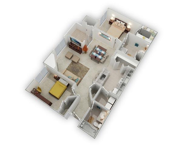 Floor Plan - Fairwinds Flat - Renovated