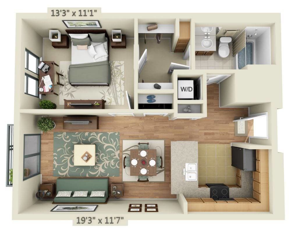 Floor Plan - 1 BEDROOM TOWER (A1H)