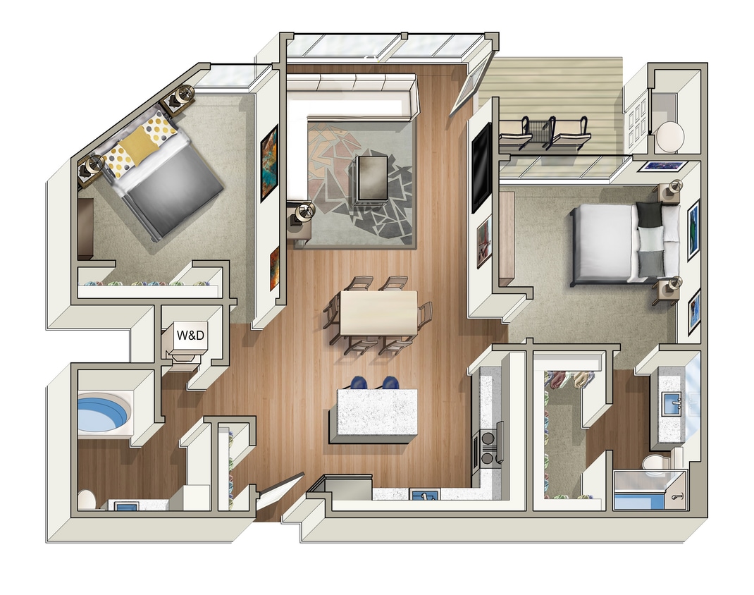 Highline Pointe B2 Floor Plan.jpg - 2 Bedroom, 2 Bathroom