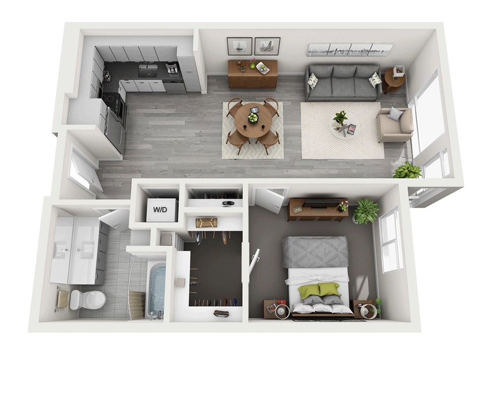 Floor Plan - One Bedroom A1C-CL2