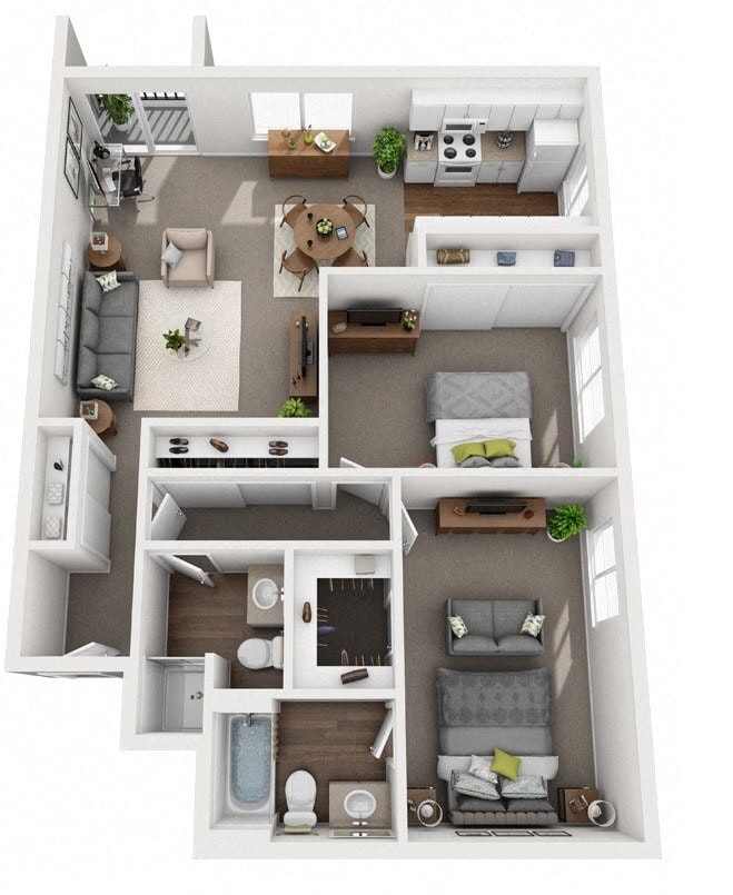 Floor Plan - 2 Bedroom 2 Bathroom