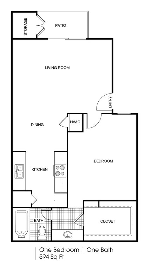 FP_Timber Ridge_A5_594 SF.jpeg - 1 bedroom 1 bath
