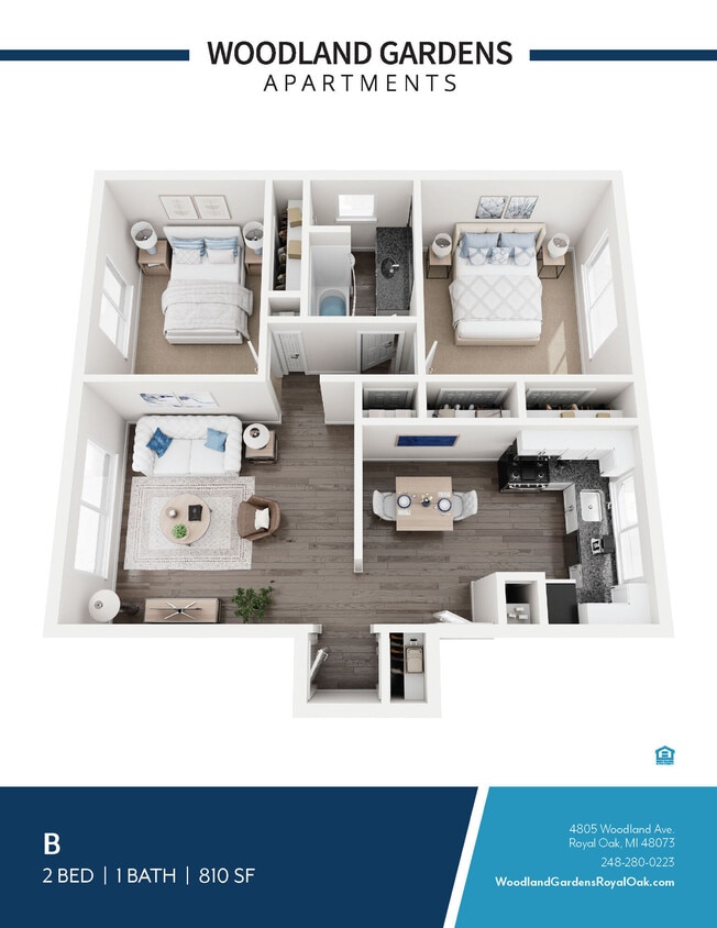 Floor Plan - 2 BEDROOM 1 BATH