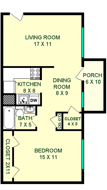 Liberty One Bedroom Floorplan - Liberty