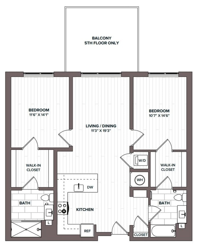 Floor Plan - 2 Bed/2 Bath - B3 Bldg F