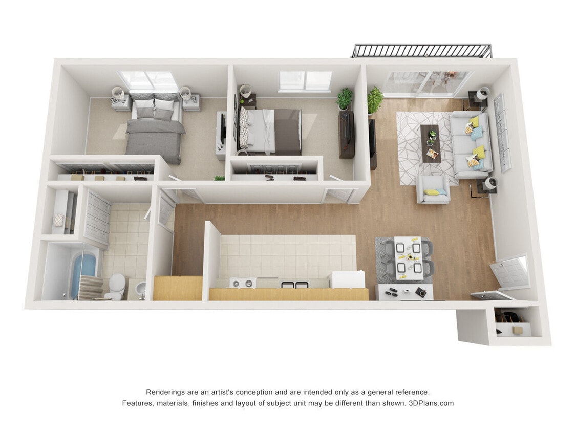 Floor Plan - 2BR1BA- A