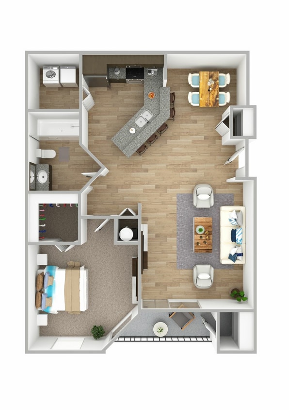 District - A1.jpg - A1 - 1 Bedroom, 1 Bathroom