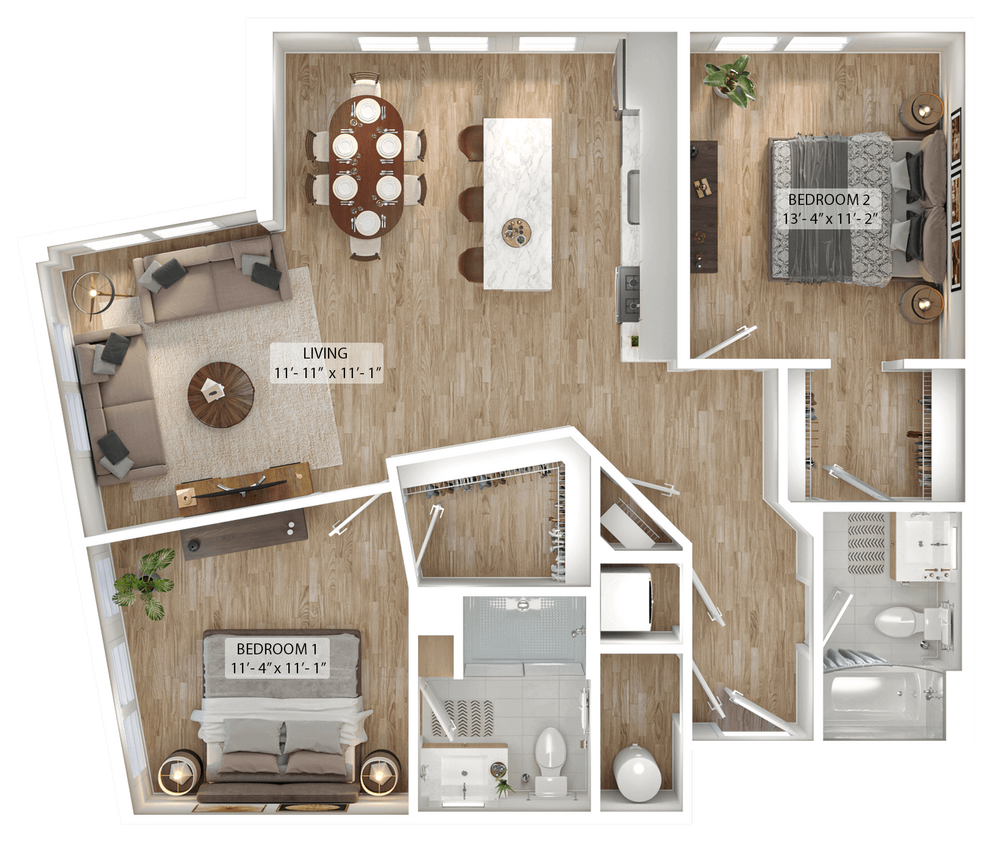Floor Plan - 2 Bed/2 Bath-B6
