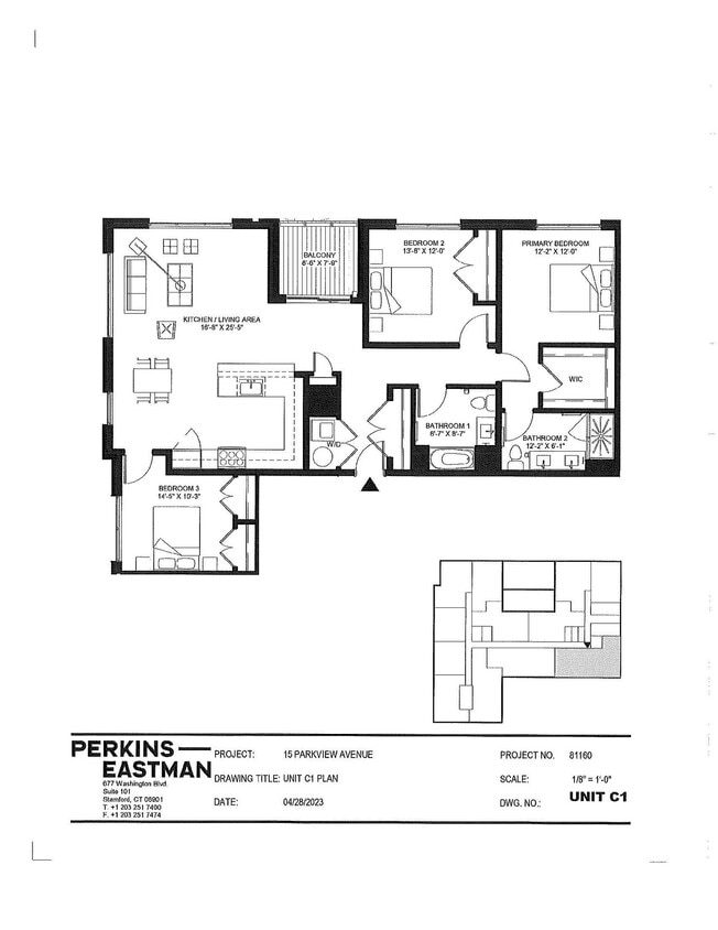 Floor Plan - C1:3Bed/2Bath