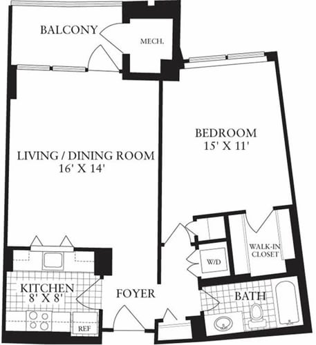 Floor Plan - 1 Bedroom C