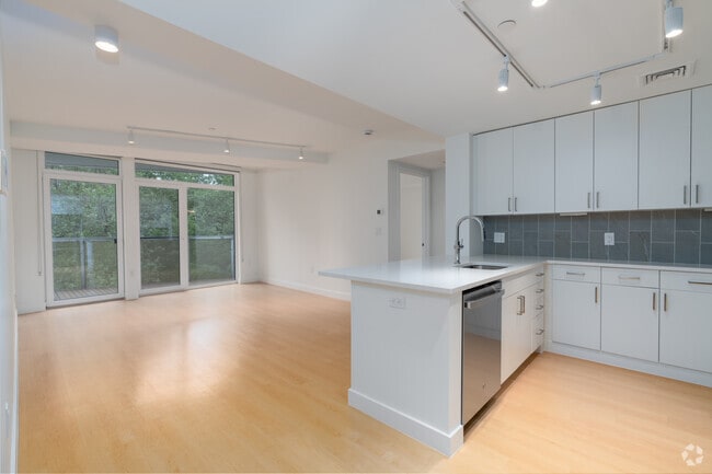 1BR, 1BA — 733SF - Living Room - 605 Concord at Fresh Pond