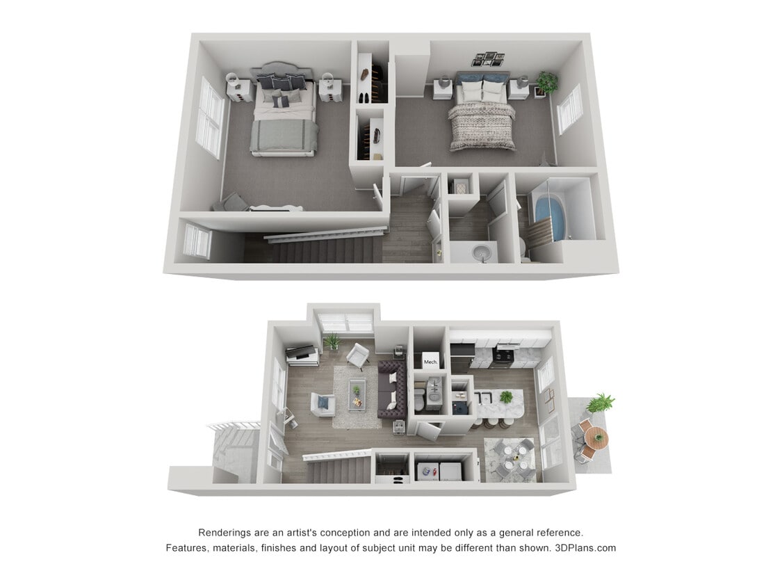Floor Plan - 2x1.5 Townhomes Standard