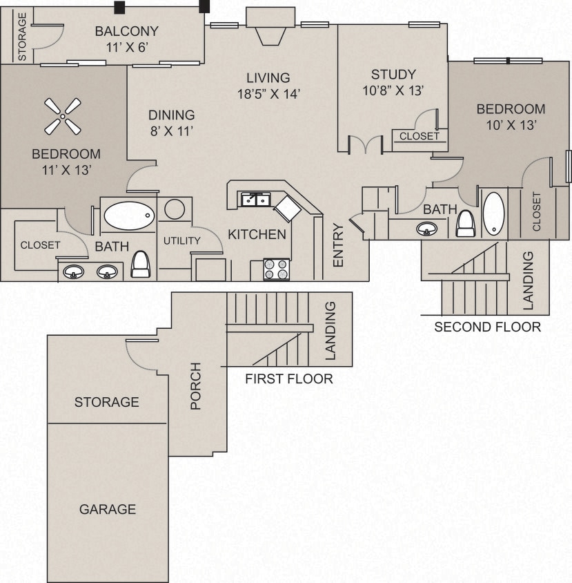 Floor Plan - 3 Bed 2 Bath Renovated