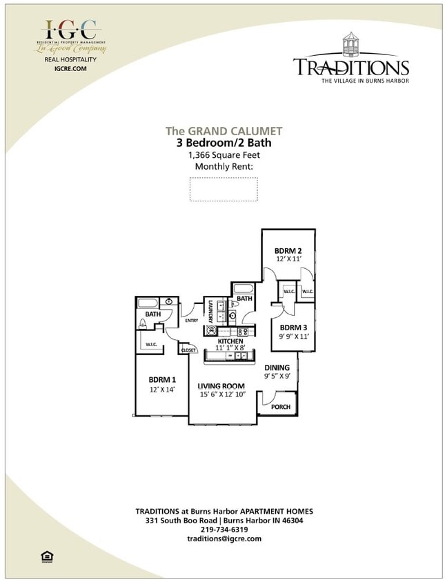 Floor Plan - 3BD/2BTH
