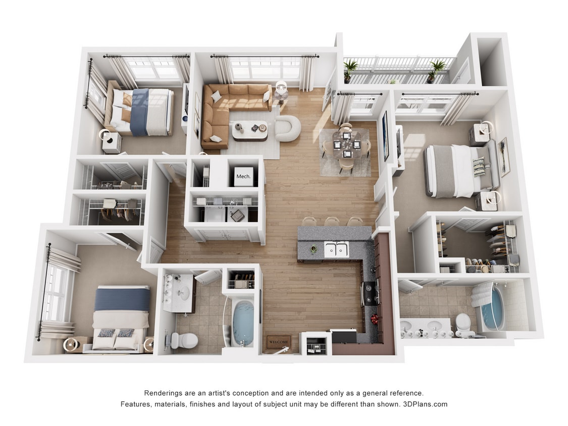C2 Reynolds_3Bed_2Bath_1455 Sq Ft - C2 REYNOLDS - 3 Bedroom, 2 Bathroom