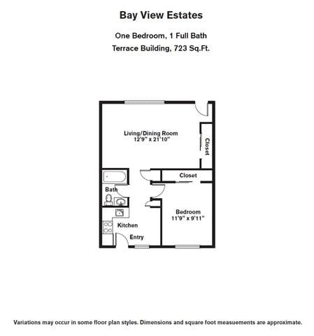 Floor Plan - 1 BR w/ Living Room