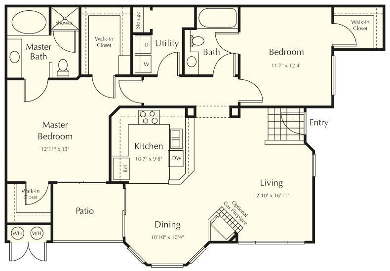 Floor Plan - 2BD 2 Bianca