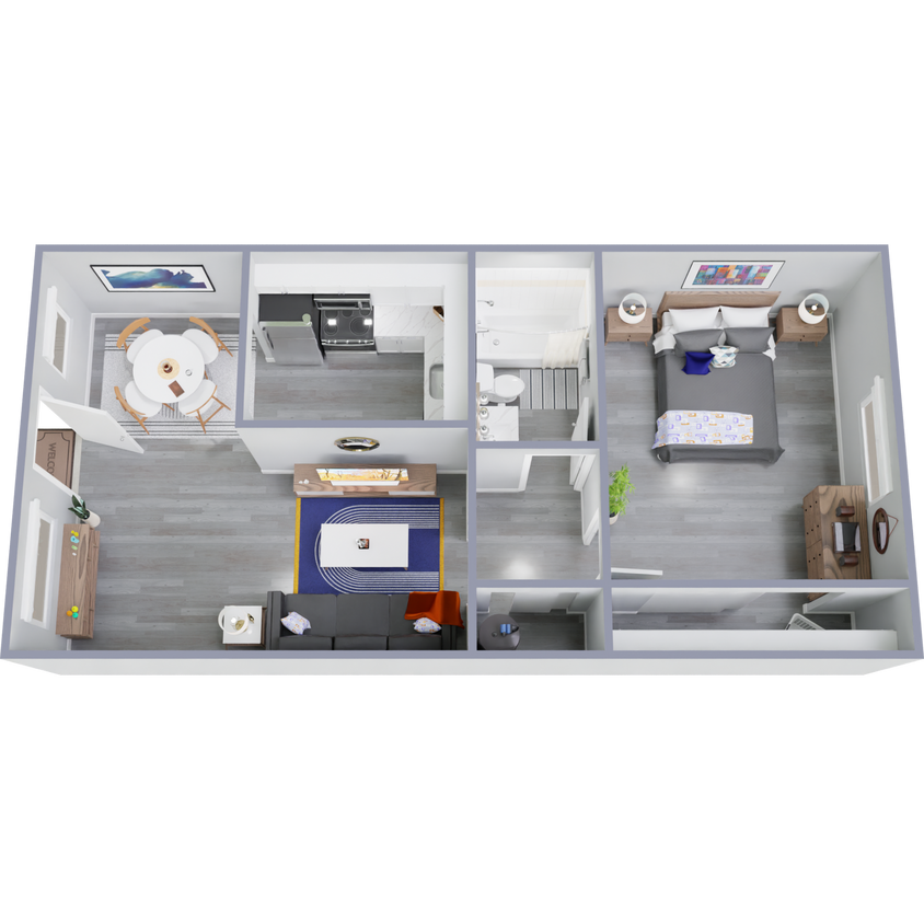 Floor Plan - 1 Bed 1 Bath