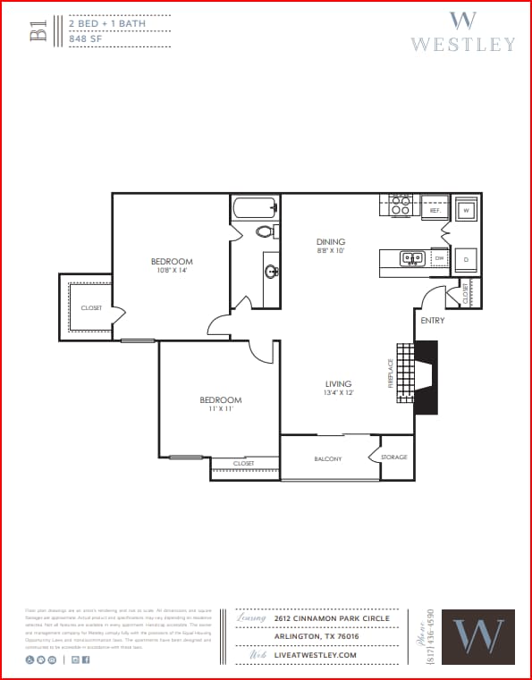 B1 WESTLY.png - 2 Bedroom, 1 Bath
