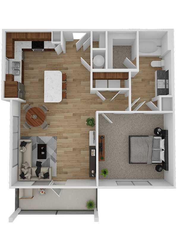 Sophisticated living in a beautifully designed one-bedroom apartment with premium amenities. - A3