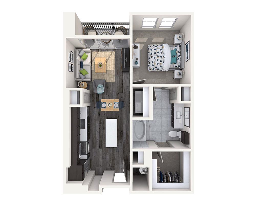 Floor Plan - One Bedroom A1F