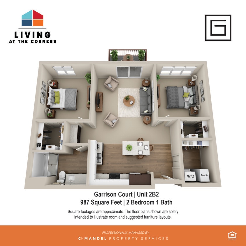 Garrison Court Unit Style 2B2 - 2B2