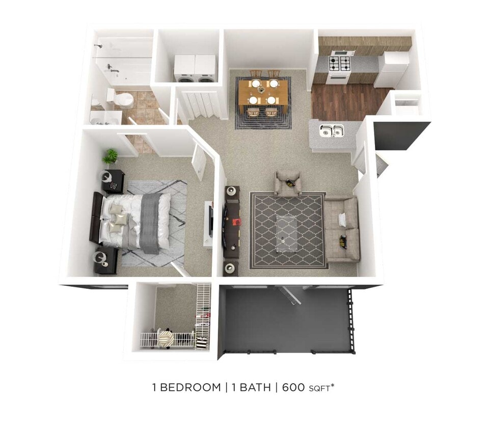 Floor Plan - One Bedroom-600 sqft