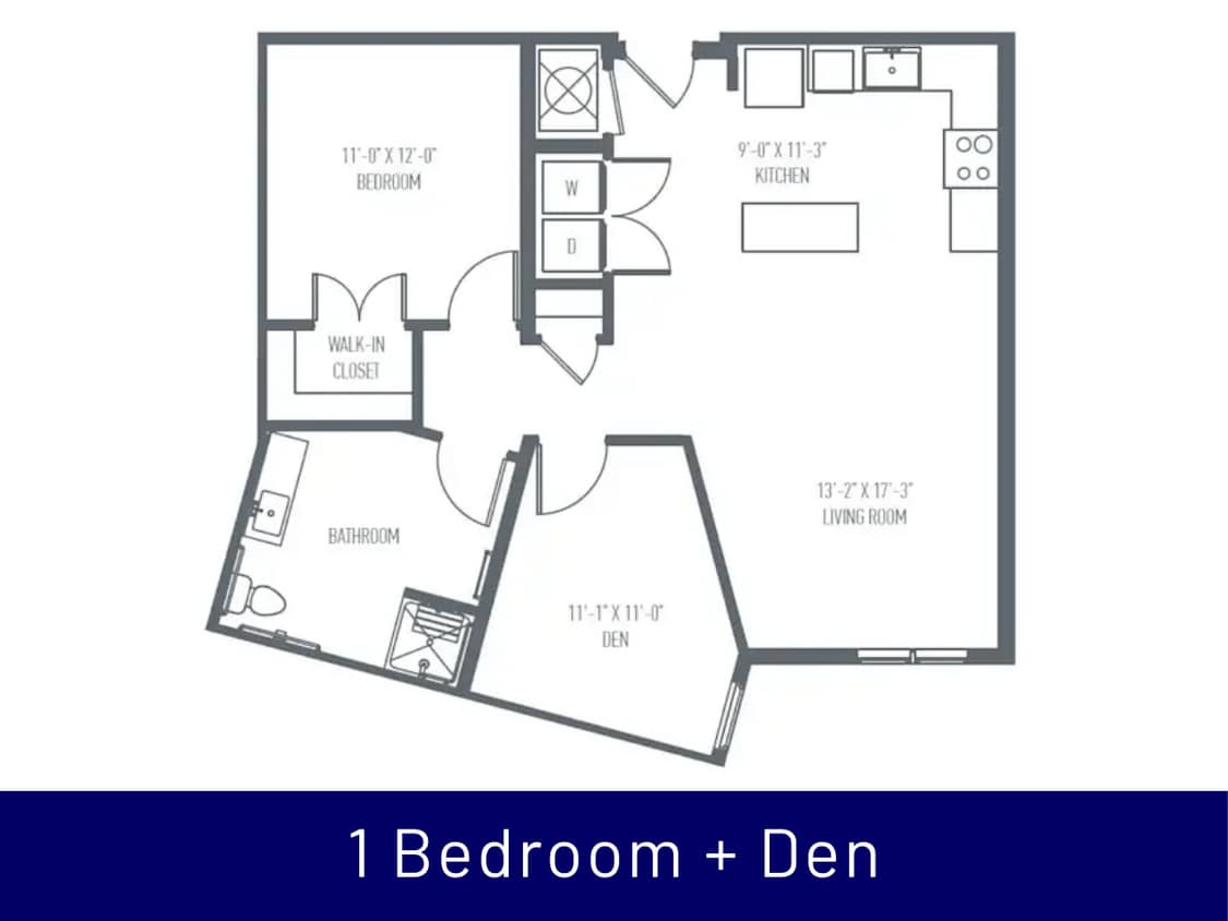 Floor Plan - C8 - One Bedroom + Den