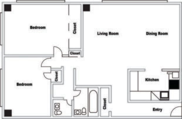 Two Bedroom 1.5 Bath - Two Bedroom 1.5 Bath