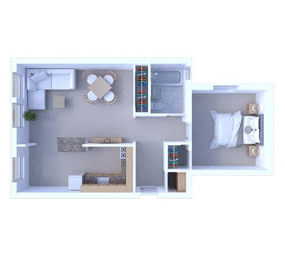 Floor Plan - 1 Bedroom Floor Plan A3