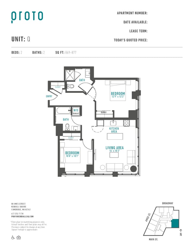 Floor Plan - 2 Bed/2 Bath-Q