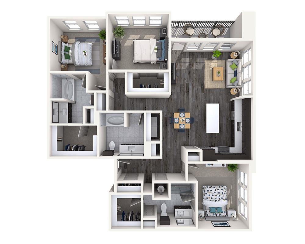 Floor Plan - Three Bedroom C3B