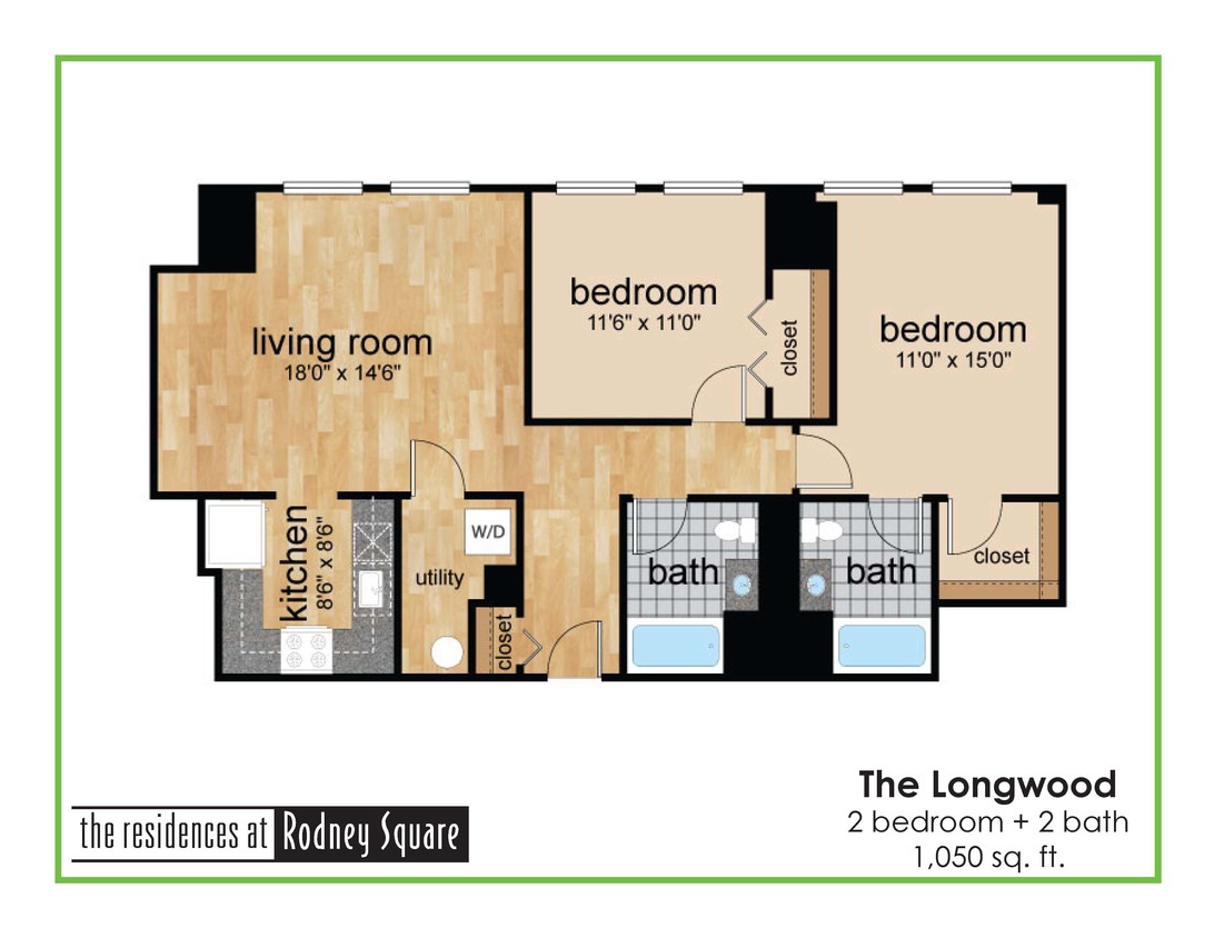 Floor Plan - Nemours Two Bedroom