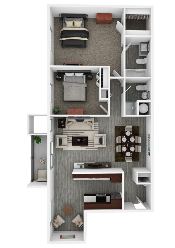 Floor Plan - 2 BEDROOM 2 BATH 1117