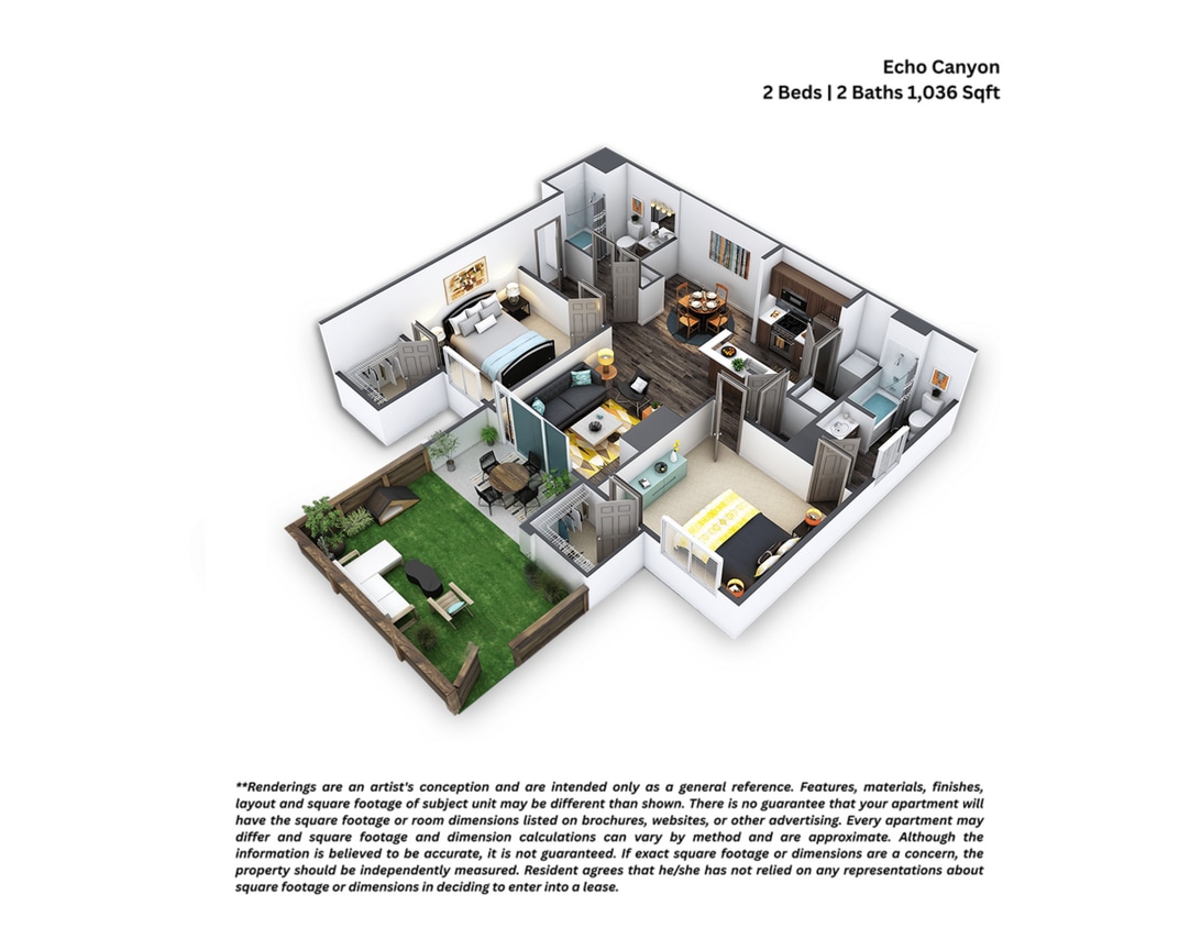 Floor Plan - Echo Canyon with private yard