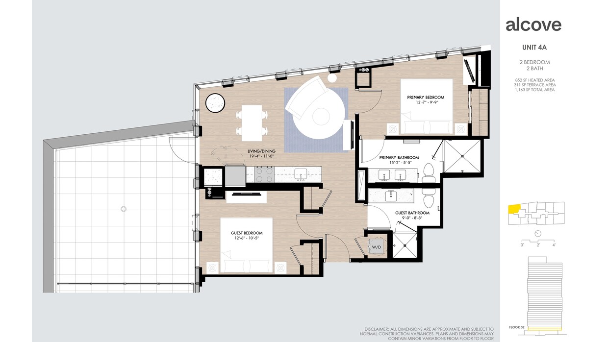 Floor Plan - Alcove One Bedroom with Den 04 Level 2
