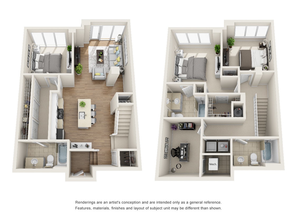 Floor Plan - 3 bedroom, 3 bath
