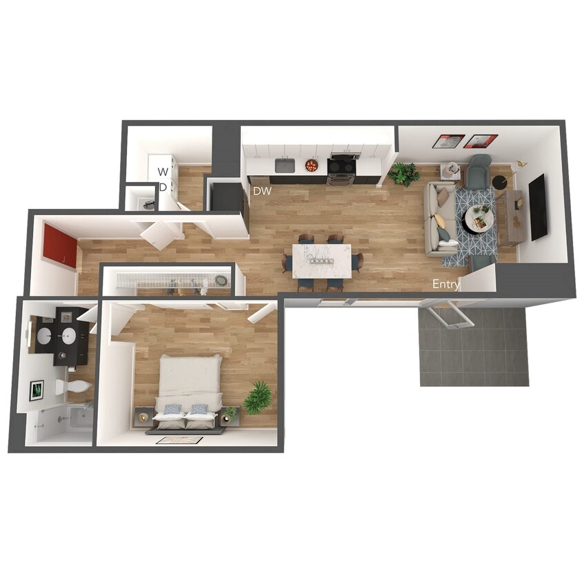 Floor Plan - 1 Bed/1 Bath