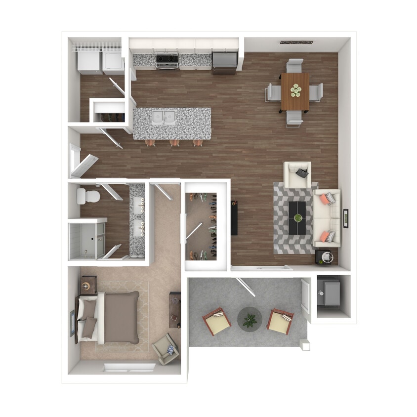 Compass - Patio - 1 Bed, 1 Bath, 1084 sq. ft. - Compass - Patio