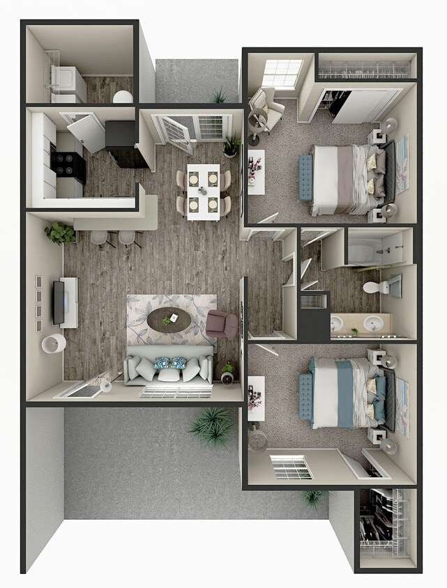 Floor Plan - Two Bed One Bath