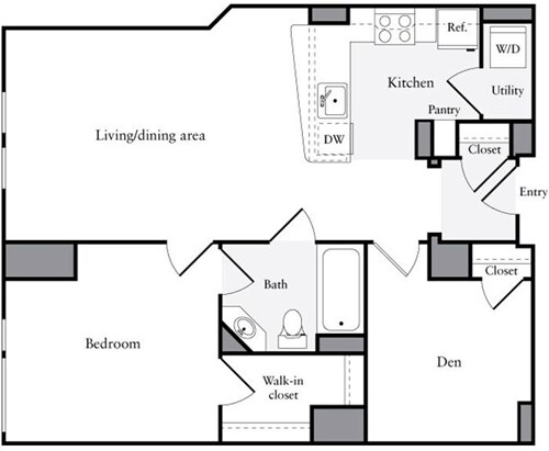 Floor Plan - 1 Bedroom M