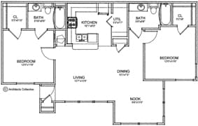 2BR/2BA - 2 Bedroom Lounge