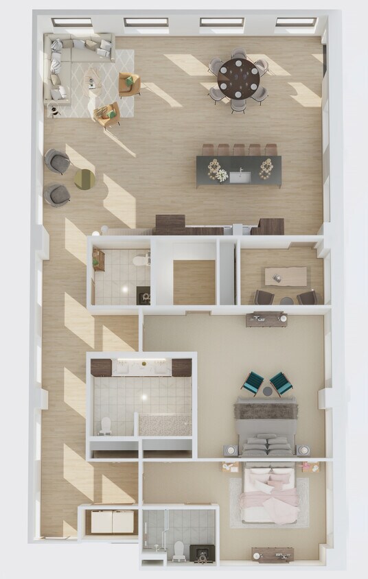 Experience the elegance of modern living with this thoughtfully designed floor plan. - Penthouse 2 Bedroom/2.5 Bathroom - D