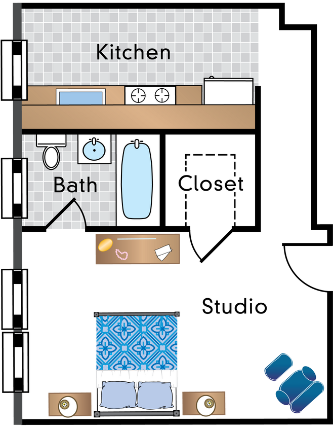 Floor Plan - Micro Studio 11A Tier  