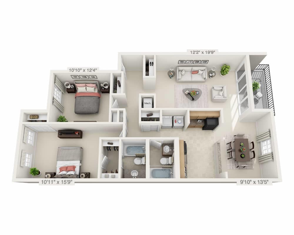 Floor Plan - Two Bedroom B2A