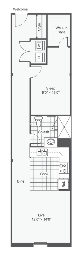 Skylark | 1-Bedroom Floorplan - Skylark